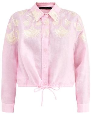 Kori Papyrus Cropped Shirt - Pink