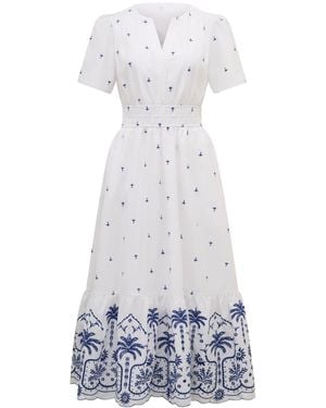 Forever New Eleanor Embroidered Midi Dress - White