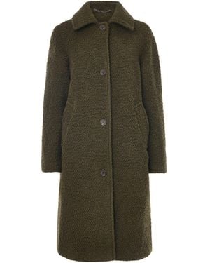 Whistles Romy Bouclé Coat - Green