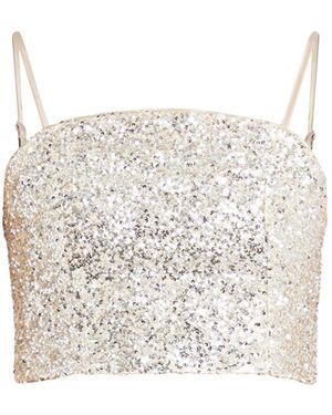 Never Fully Dressed Women's Sequin Crop Top - White