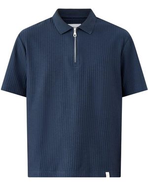 Farah Zip Polo Shirt - Blue