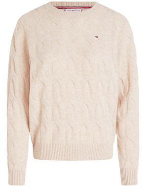 Tommy Hilfiger Pure Cable Knit Jumper - White
