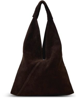 Marlon Mini Giselle Suede Shoulder Tote Bag - Black