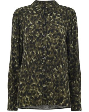 Whistles Animal Print Collared Shirt - Green