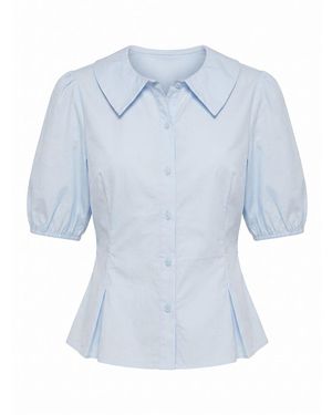 Forever New Gracie Bubble Sleeve Shirt - Blue