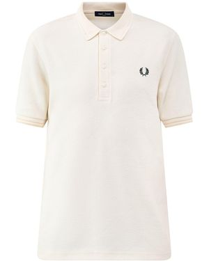 Fred Perry Jacquard Polo Shirt Cream - White