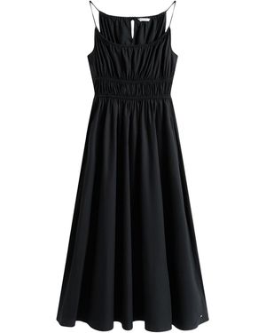 Tommy Hilfiger Smock Scoop Neck Maxi Dress - Black