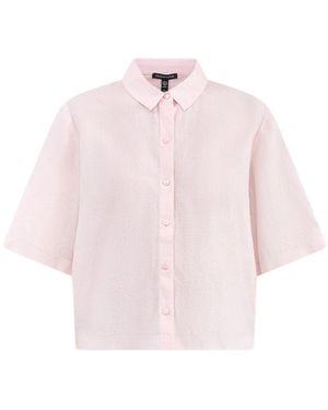 Eileen Fisher Classic Collar Elbow Sleeve Shirt - Pink