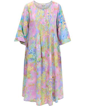 Sahara Flowering Paradise Pleated Dress - White