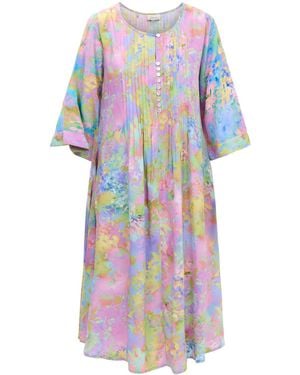 Sahara Flowering Paradise Pleated Dress - White