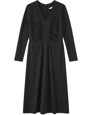 LK Bennett Lacey Gathered Bust Midi Dress - Black