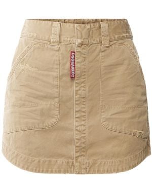 DSquared² Women's Overdyed Military Mini Skirt - Natural