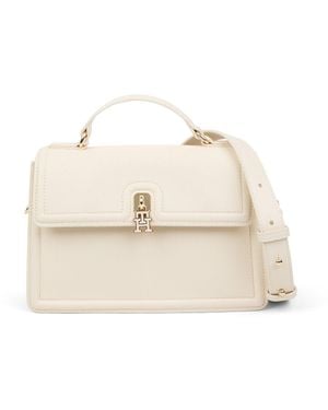 Tommy Hilfiger Turn Lock Crossbody Bag Satchel - Natural