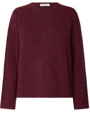SELECTED Lulu Crew Neck Jumper Burgundy - Purple