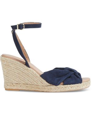 LK Bennett Women's Angela Navy Suede Espadrille Sandals - Blue