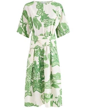 One Hundred Stars Belted Dress - Green