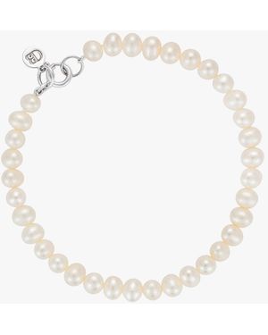 Claudia Bradby Button Pearl Bracelet - White