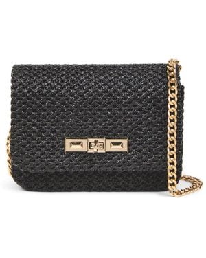 Anna Cecere Raffia Crossbody Bag - Black