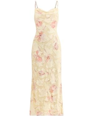 Pretty Lavish Eden Scarf Jacquard Printed Maxi Dress - Metallic