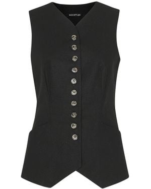 Whistles Women's Lindsey Linen Blend Waistcoat - Black