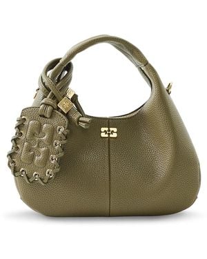 Ganni Hobo Mini Tote Bag - Green