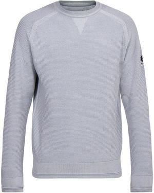 Belstaff Guide Textured Crewneck Knitwear - Blue