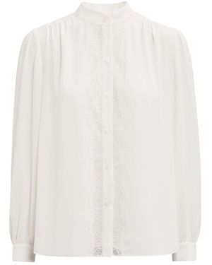 Forever New Poppy Lace Trim Blouse - White