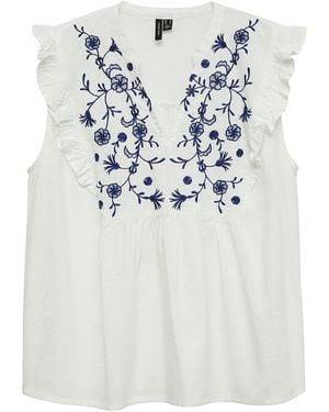 Vero Moda Embroidered Top - White