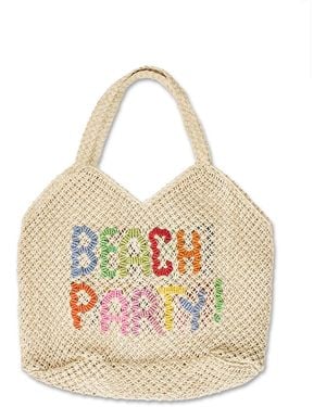 The Jacksons Drew Beach Party Raffia Tote Bag - Natural