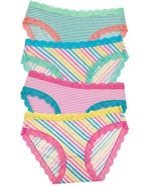 Stripe & Stare Original Knicker Striped Four Pack - White