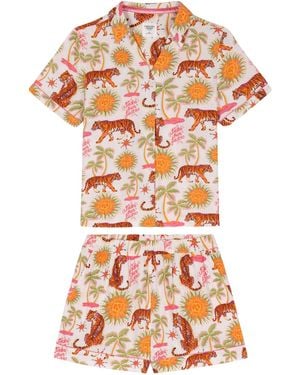 Chelsea Peers Fiesta Siesta Cheesecloth Short Pyjama Set - White