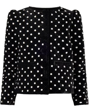 Queen of Archive Kitty Embellished Velvet Jacket - Black