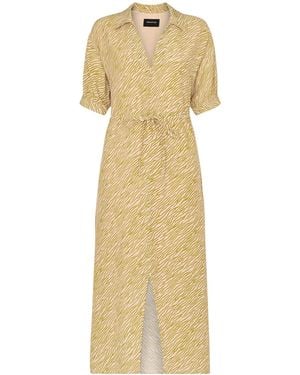 Whistles Multi Tiger Flame Midi Dress - Metallic