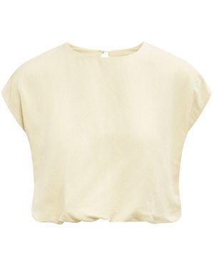 Forever New Georgina Bubble Hem Top - Natural