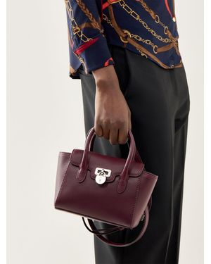Ralph Lauren Tanner Small Structured Satchel Bag - Purple