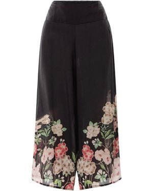 One Hundred Stars Palazzo Trousers - Black