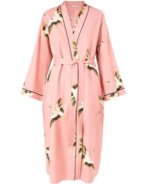 Cyberjammies Crane Bird Dressing Gown - Pink