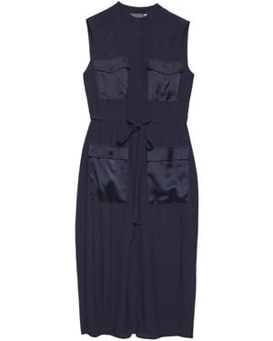 Mint Velvet Women's Navy Utility Midi Shirt Dress - Blue