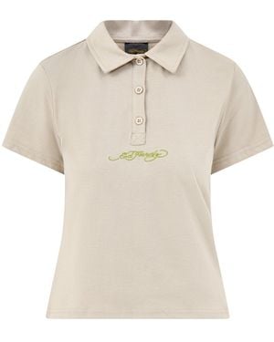 Ed Hardy Broken Hearts Mini Polo Shirt - White