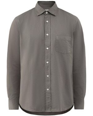 Hartford Paul Peach Twill Shirt - Grey