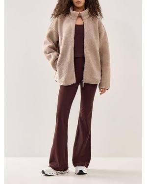 Sweaty Betty Textured Plush Zip-Up Jacket - Natural