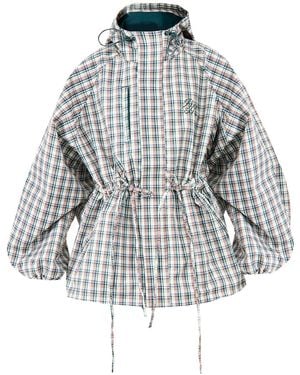 Damson Madder Liu Checked Hooded Waterproof Raincoat - Multicolour