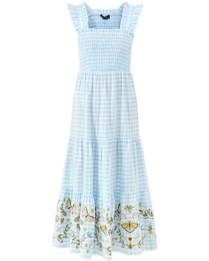 Nobody's Child Elizabeth Scarlett Stacey Gingham Midi Dress - Blue
