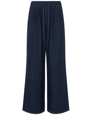 Whistles Wide Leg Pleat Trouser - Blue