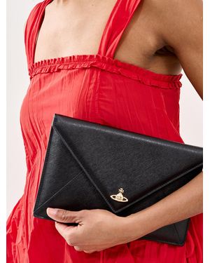 Vivienne Westwood Saffiano Envelope Clutch Bag - Red