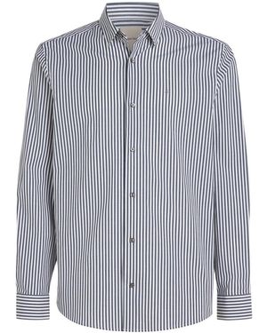 Calvin Klein Poplin Stretch Striped Shirt - Grey