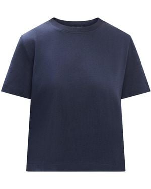 SELECTED Essential Short Sleeves Boxy Tee - Blue
