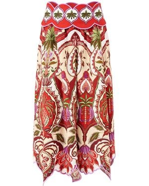 FARM Rio Odara Scallop Midi Skirt - White