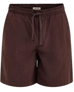 Only & Sons Cruz Seersucker Jogger Shorts - Purple