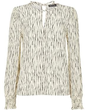 Whistles Women's Shibori Stripe Detail Blouse - White